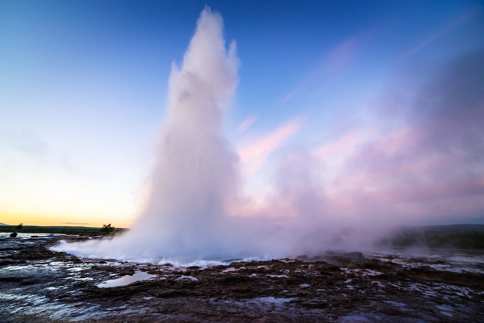 Strokkur geyser eruption in Golden circle, Iceland