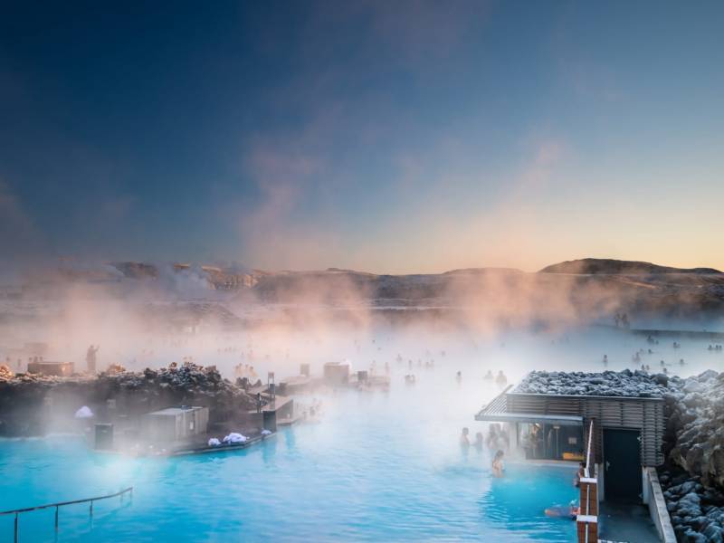 Blue lagoon hot spring geothermal spa in Iceland