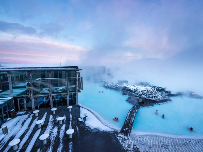 Blue lagoon hot spring geothermal spa in Iceland